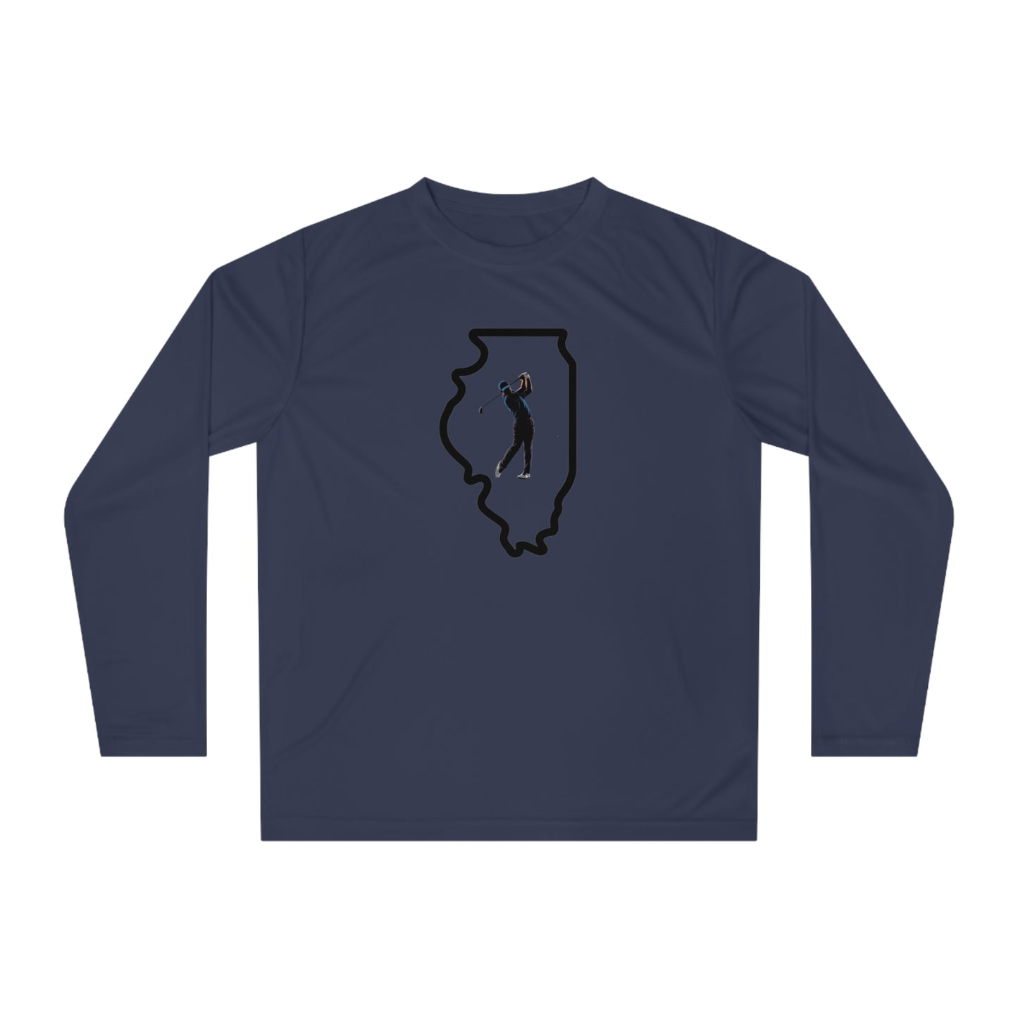 Illinois Golf Performance Long Sleeve Shirt - Ideal for Illinois Lovers, Golf Enthusiasts & Casual Outings