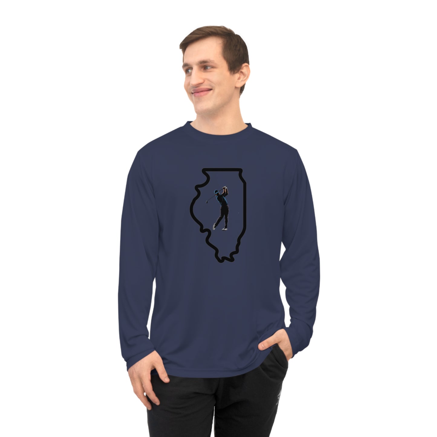 Illinois Golf Performance Long Sleeve Shirt - Ideal for Illinois Lovers, Golf Enthusiasts & Casual Outings