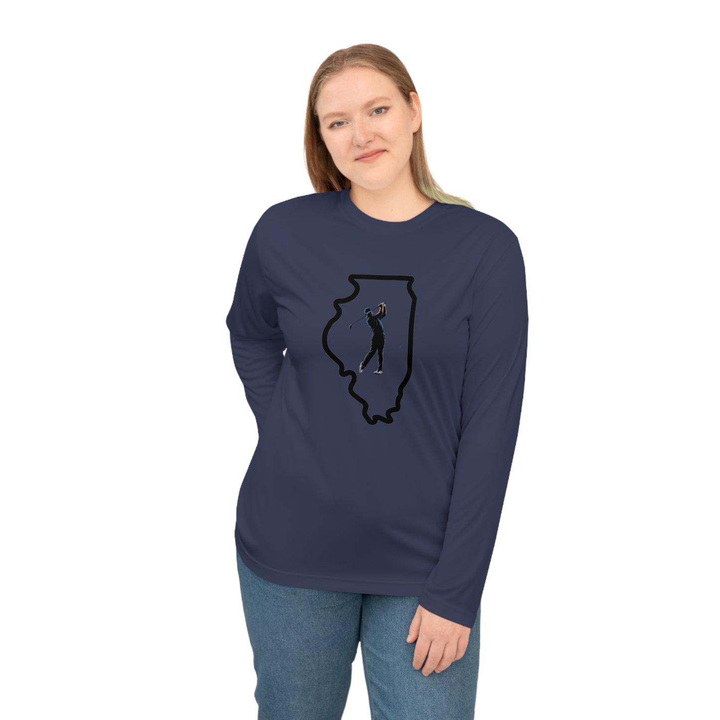 Illinois Golf Performance Long Sleeve Shirt - Ideal for Illinois Lovers, Golf Enthusiasts & Casual Outings