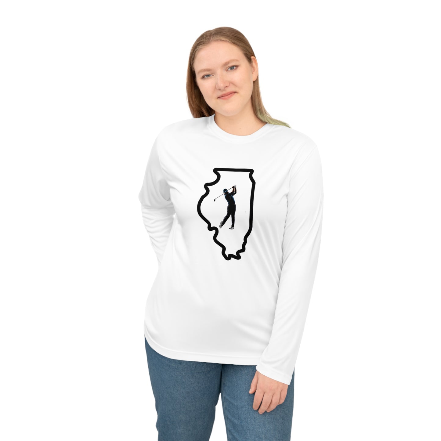 Illinois Golf Performance Long Sleeve Shirt - Ideal for Illinois Lovers, Golf Enthusiasts & Casual Outings
