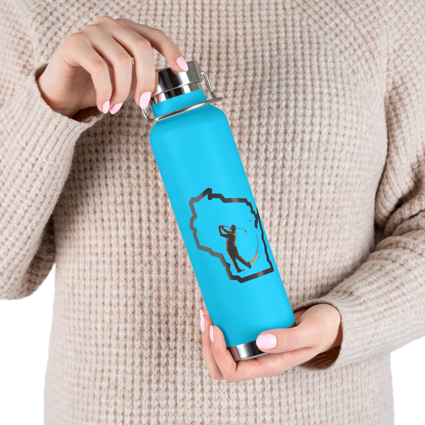 Wisconsin Golf Enthusiast Copper Insulated Bottle 22oz