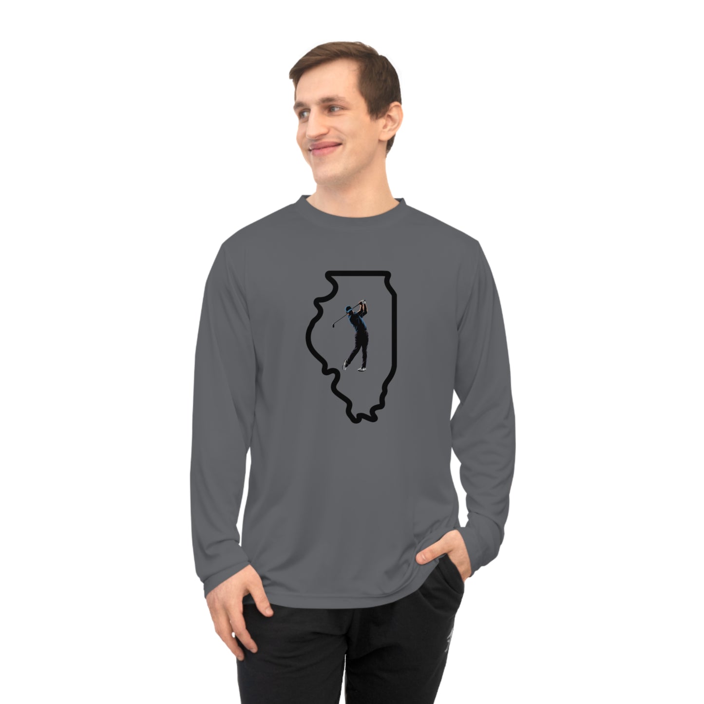 Illinois Golf Performance Long Sleeve Shirt - Ideal for Illinois Lovers, Golf Enthusiasts & Casual Outings