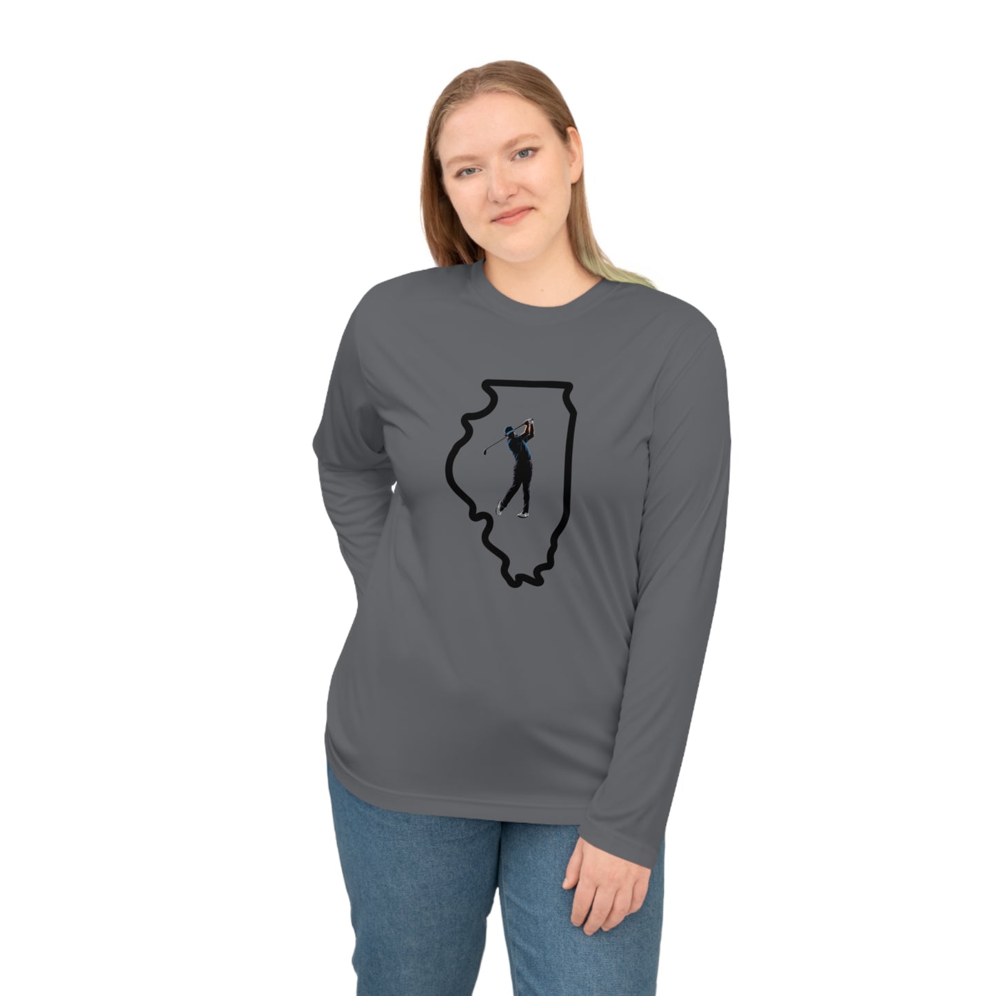 Illinois Golf Performance Long Sleeve Shirt - Ideal for Illinois Lovers, Golf Enthusiasts & Casual Outings